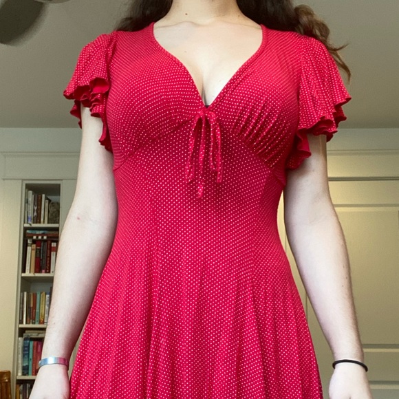 ASOS Polka Dot Frill Tea Dress - Picture 2 of 4